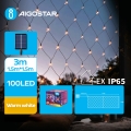Aigostar - Cadena de navidad LED solar 100xLED/8 funciones 4,5x1,5m IP65 blanco cálido