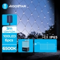 Aigostar - Cadena de navidad LED solar 100xLED/8 funciones 4,5x1,5m IP65 blanco frío