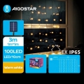 Aigostar - Cadena de navidad LED solar 100xLED/8 funciones 4x1m IP65 blanco cálido