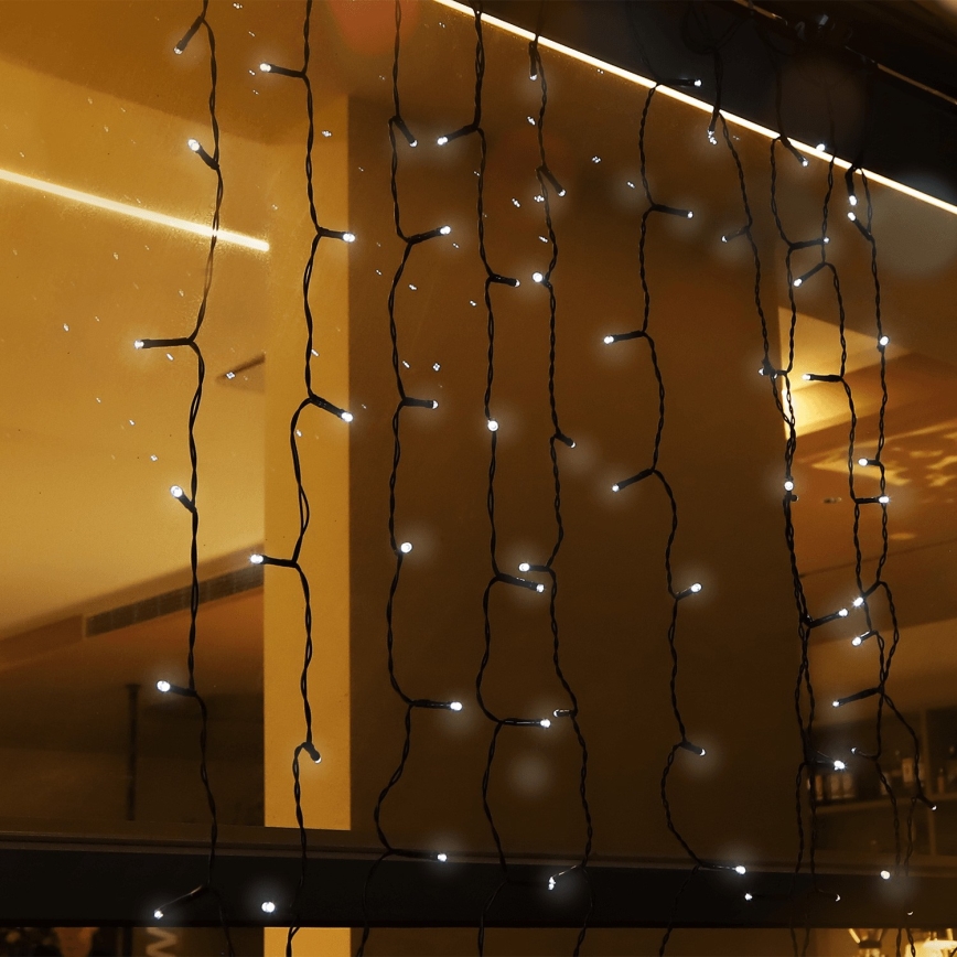 Aigostar - Cadena de navidad LED Solar 100xLED/8 funciones 4x1m IP65 blanco frío