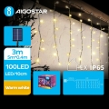 Aigostar - Cadena de navidad LED solar 100xLED/8 funciones 8x0,4m IP65 blanco cálido