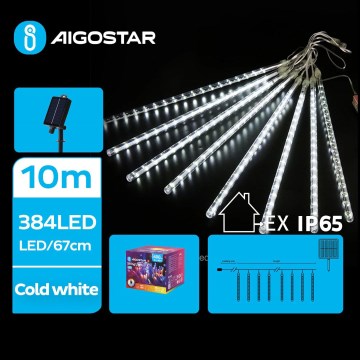 Aigostar - Cadena de Navidad LED Solar 384xLED/13m IP65 blanco frío