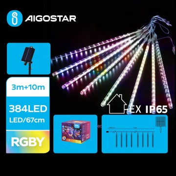 Aigostar - Cadena de Navidad LED Solar 384xLED/13m IP65 multicolor