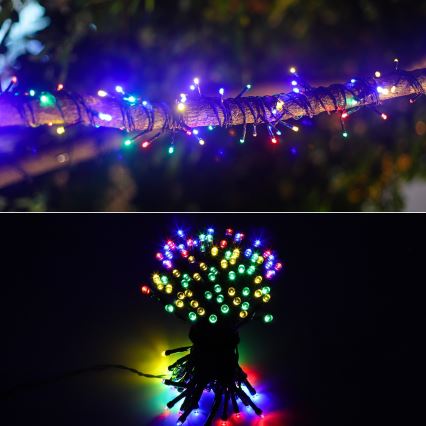 Aigostar - Cadena de Navidad Solar LED 100xLED/8 funciones 12m IP65 multicolor