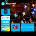 Aigostar - Cadena de navidad solar LED 50xLED/8 funciones 12m IP65 multicolor