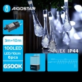 Aigostar - Cadena decorativa LED para exteriores 100xLED/8 funciones 13m IP44 blanco frío