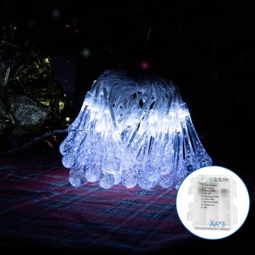 Aigostar - Cadena decorativa LED para exteriores 50xLED/8 funciones 5,3m IP44 blanco frío