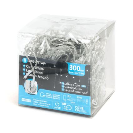 Aigostar - Cadena decorativa LED para exteriores 75xLED/6W/230V 15x0,6m IP44 blanco frío