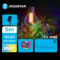 Aigostar - Cadena decorativa LED Solar 10xLED/8 funciones 5,5m IP65 multicolor