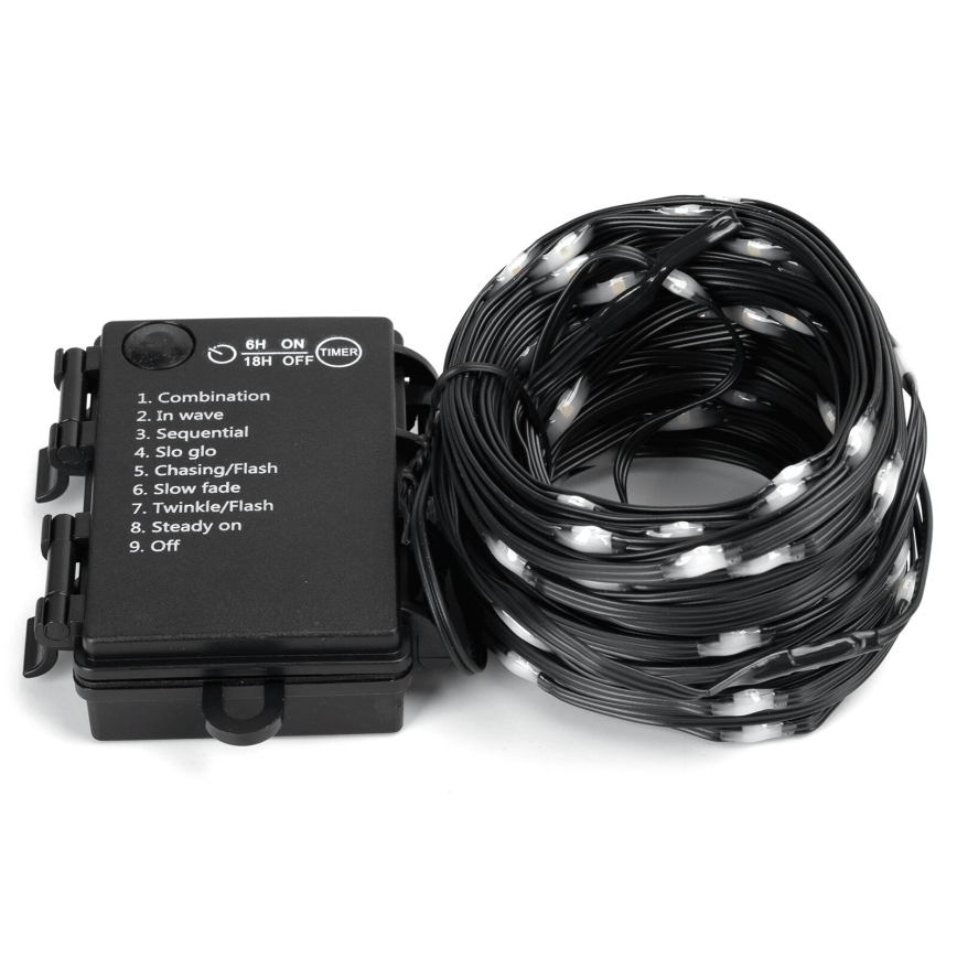 Aigostar - Cadena LED navideña exterior 100xLED/8 funciones 10,3m IP44 blanco frío