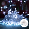 Aigostar - Cadena LED navideña exterior 100xLED/8 funciones 10,3m IP44 blanco frío