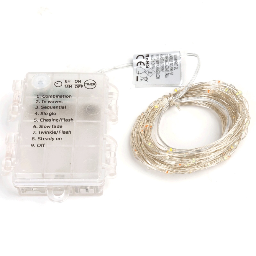 Aigostar - Cadena LED navideña exterior 100xLED/8 funciones 10,3m IP44 multicolor