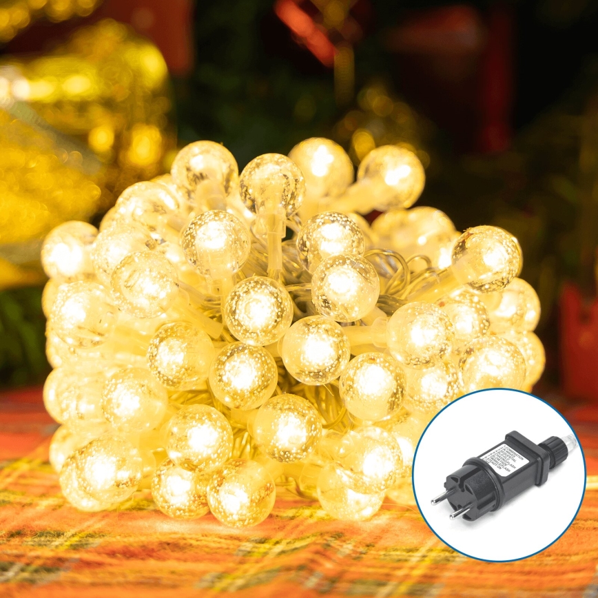 Aigostar - Cadena LED navideña exterior 100xLED/8 funciones 13m IP44 blanco cálido