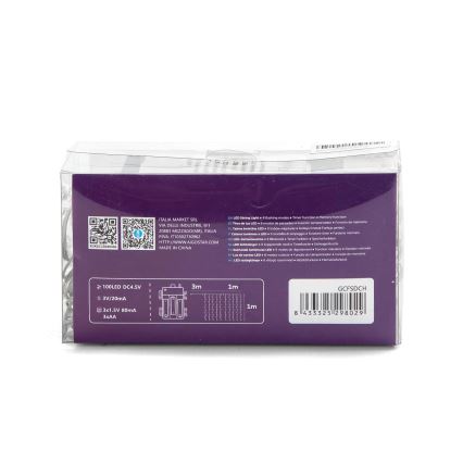 Aigostar - Cadena LED navideña exterior 100xLED/8 funciones 3xAA 4x1m IP44 multicolor