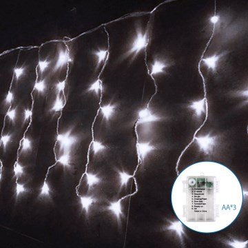 Aigostar - Cadena LED navideña exterior 100xLED/8 funciones 8x0,4m IP44 blanco frío