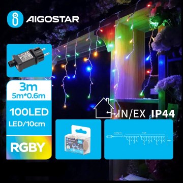 Aigostar - Cadena LED navideña exterior 100xLED/8 funciones 8x0,6m IP44 multicolor