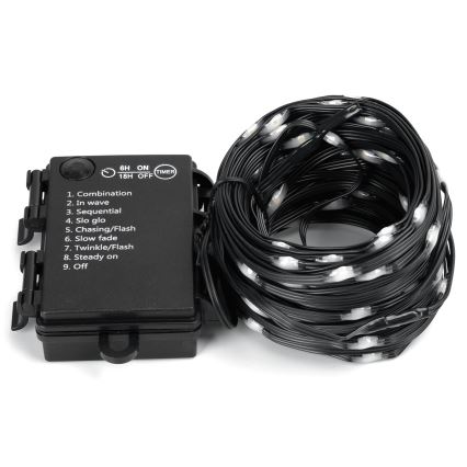 Aigostar - Cadena LED navideña exterior 150xLED/8 funciones 15,3m IP44 blanco frío