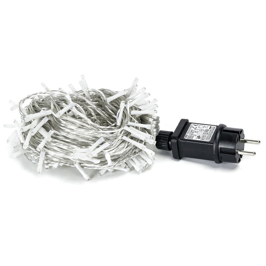 Aigostar - Cadena LED navideña exterior 150xLED/8 funciones 18m IP44 blanco frío