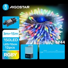 Aigostar - Cadena LED navideña exterior 150xLED/8 funciones 18m IP44 multicolor