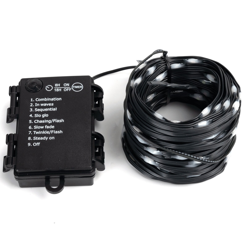 Aigostar - Cadena LED navideña exterior 150xLED/8 funciones 3xAA 15,3m IP44 multicolor
