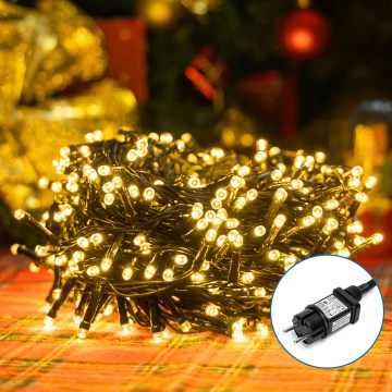 Aigostar - Cadena LED navideña exterior 200xLED/8 funciones 13m IP44 blanco cálido