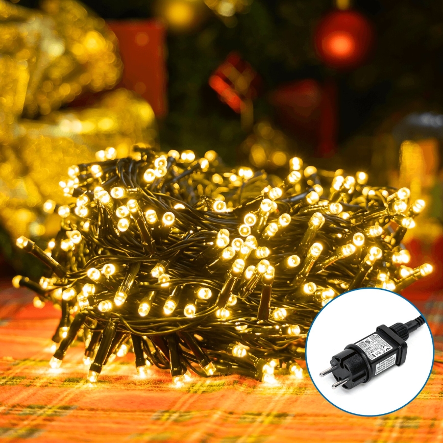 Aigostar - Cadena LED navideña exterior 200xLED/8 funciones 13m IP44 blanco cálido