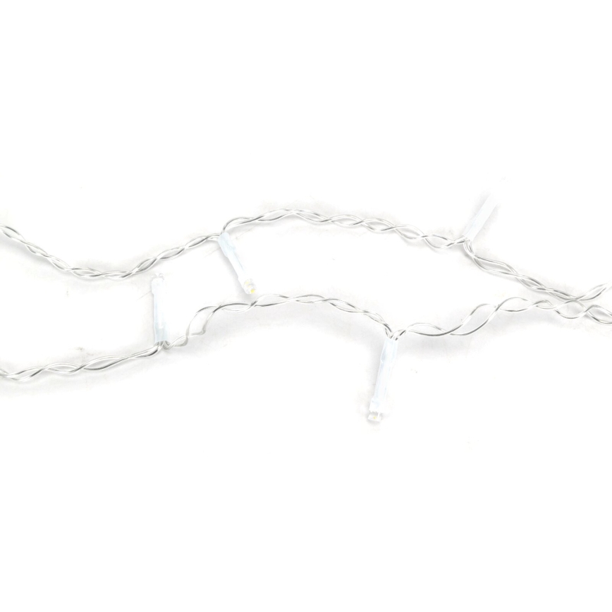Aigostar - Cadena LED navideña exterior 200xLED/8 funciones 3xAA 6x1,5m IP44 blanco cálido