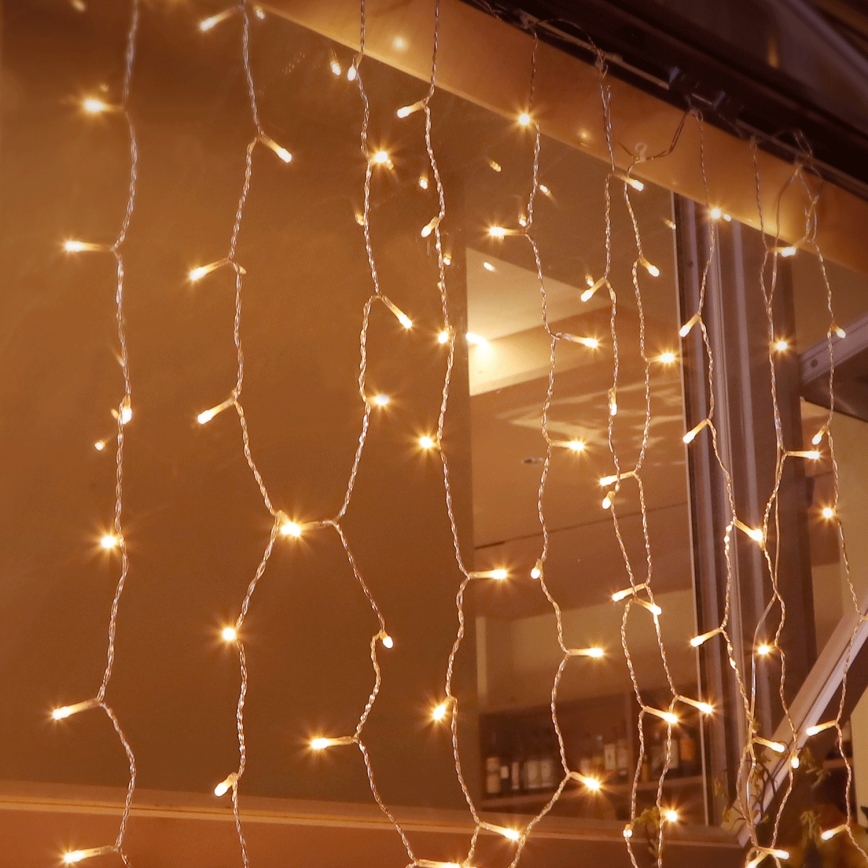 Aigostar - Cadena LED navideña exterior 200xLED/8 funciones 5x2m IP44 blanco cálido
