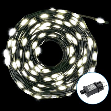 Aigostar - Cadena LED navideña exterior 300xLED/8 funciones 33m IP44 blanco frío
