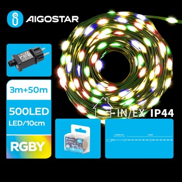 Aigostar - Cadena LED navideña exterior 500xLED/8 funciones 53m IP44 multicolor