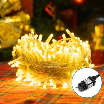 Aigostar - Cadena LED navideña exterior 50xLED/8 funciones 8m IP44 blanco cálido