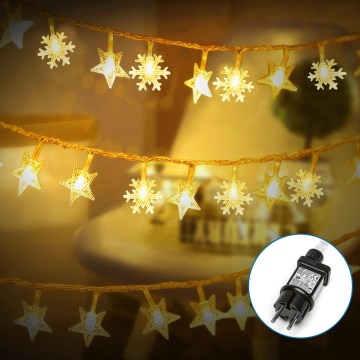 Aigostar - Cadena LED navideña exterior 50xLED/8 funciones 8m IP44 blanco cálido