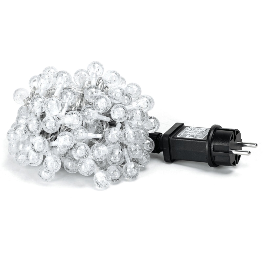 Aigostar - Cadena LED navideña exterior 50xLED/8 funciones 8m IP44 blanco frío