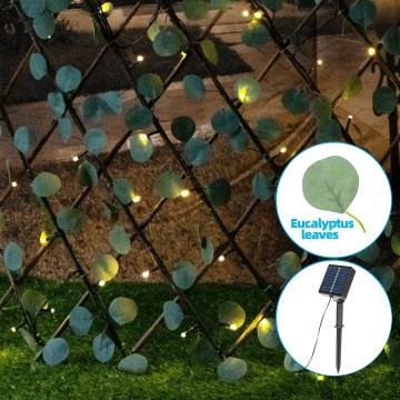 Aigostar - Cadena solar LED 102xLED/2x0,7m IP65 blanco cálido Eucalyptus