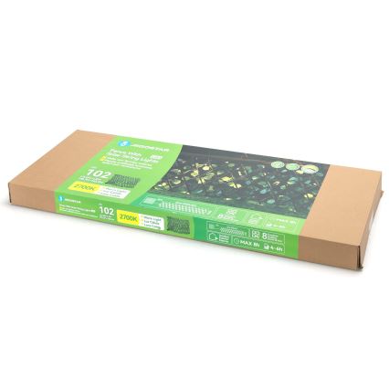 Aigostar - Cadena solar LED 102xLED/2x0,7m IP65 blanco cálido Eucalyptus