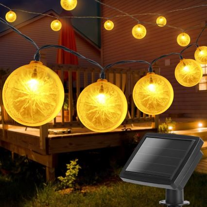 Aigostar - Cadena solar LED 10xLED/3,8m IP44 600 mAh blanco cálido