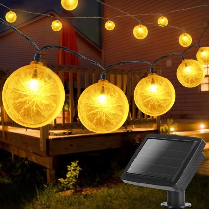 Aigostar - Cadena solar LED 10xLED/3,8m IP44 blanco cálido