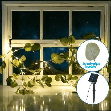 Aigostar - Cadena solar LED 110xLED/4m IP65 blanco cálido Eucalyptus