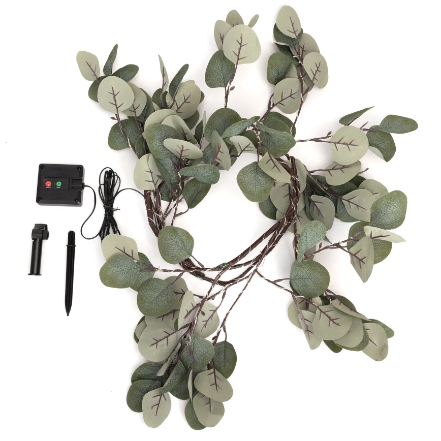 Aigostar - Cadena solar LED 110xLED/4m IP65 blanco cálido Eucalyptus