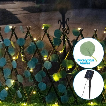 Aigostar - Cadena solar LED 56xLED/2x0,4m IP65 blanco cálido Eucalyptus