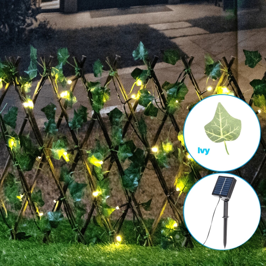 Aigostar - Cadena solar LED 56xLED/2x0,4m IP65 blanco cálido hiedra