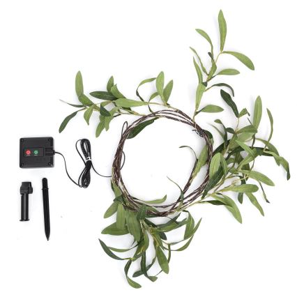 Aigostar - Cadena solar LED 60xLED/4m IP65 blanco cálido oliva