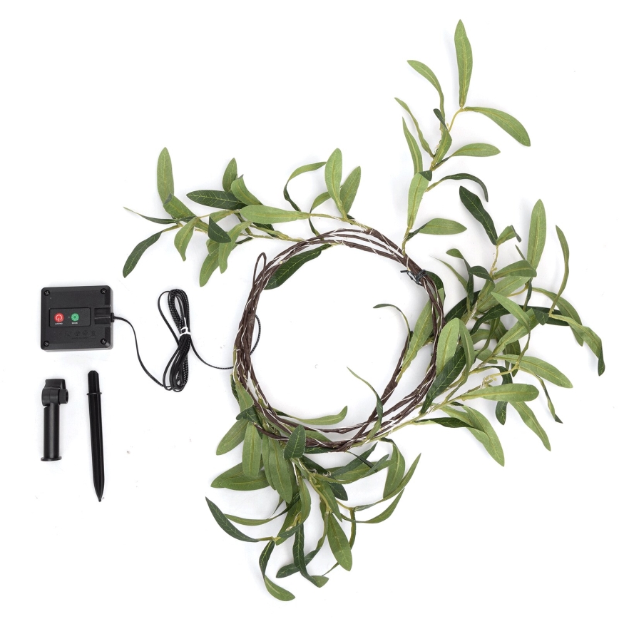 Aigostar - Cadena solar LED 60xLED/4m IP65 blanco cálido oliva