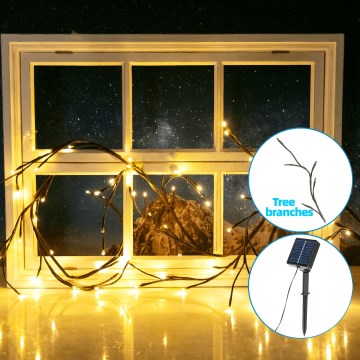 Aigostar - Cadena solar LED 72xLED/4m IP65 blanco cálido ramas de árboles