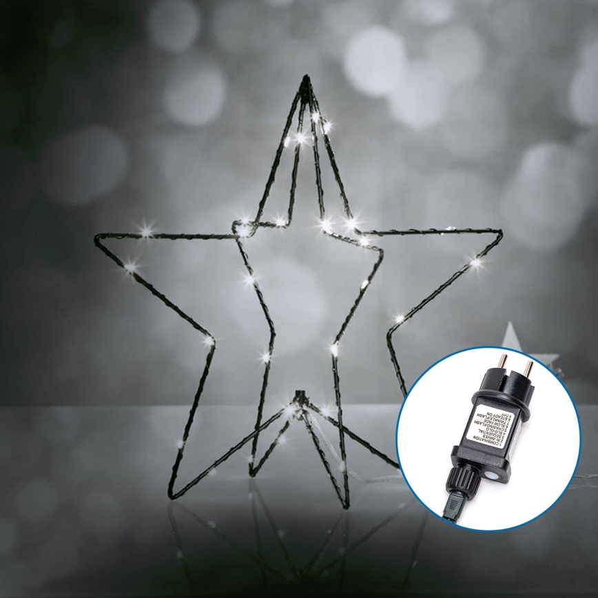 Aigostar - Decoración navideña LED exterior 3,6W/230V estrella 30cm IP44 blanco frío