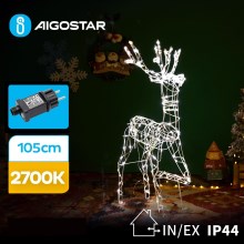 Aigostar - Decoración navideña LED exterior LED/3,6W/31/230V 2700K 105 cm IP44 reno