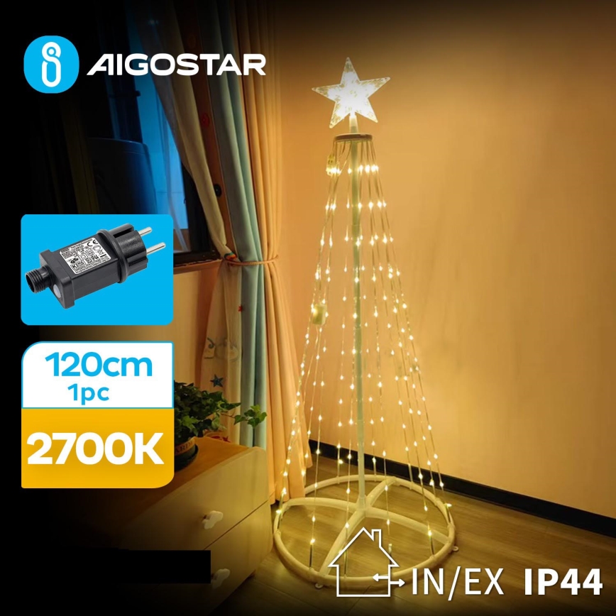 Aigostar - Decoración navideña LED exterior LED/3,6W/31/230V 2700K 120 cm IP44