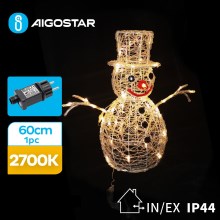 Aigostar - Decoración navideña LED exterior LED/3,6W/31/230V 2700K 60 cm IP44 muñeco de nieve