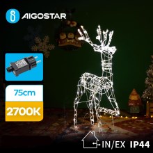Aigostar - Decoración navideña LED exterior LED/3,6W/31/230V 2700K 75 cm IP44 reno