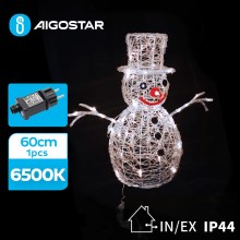 Aigostar - Decoración navideña LED exterior LED/3,6W/31/230V 6500K 60 cm IP44 muñeco de nieve